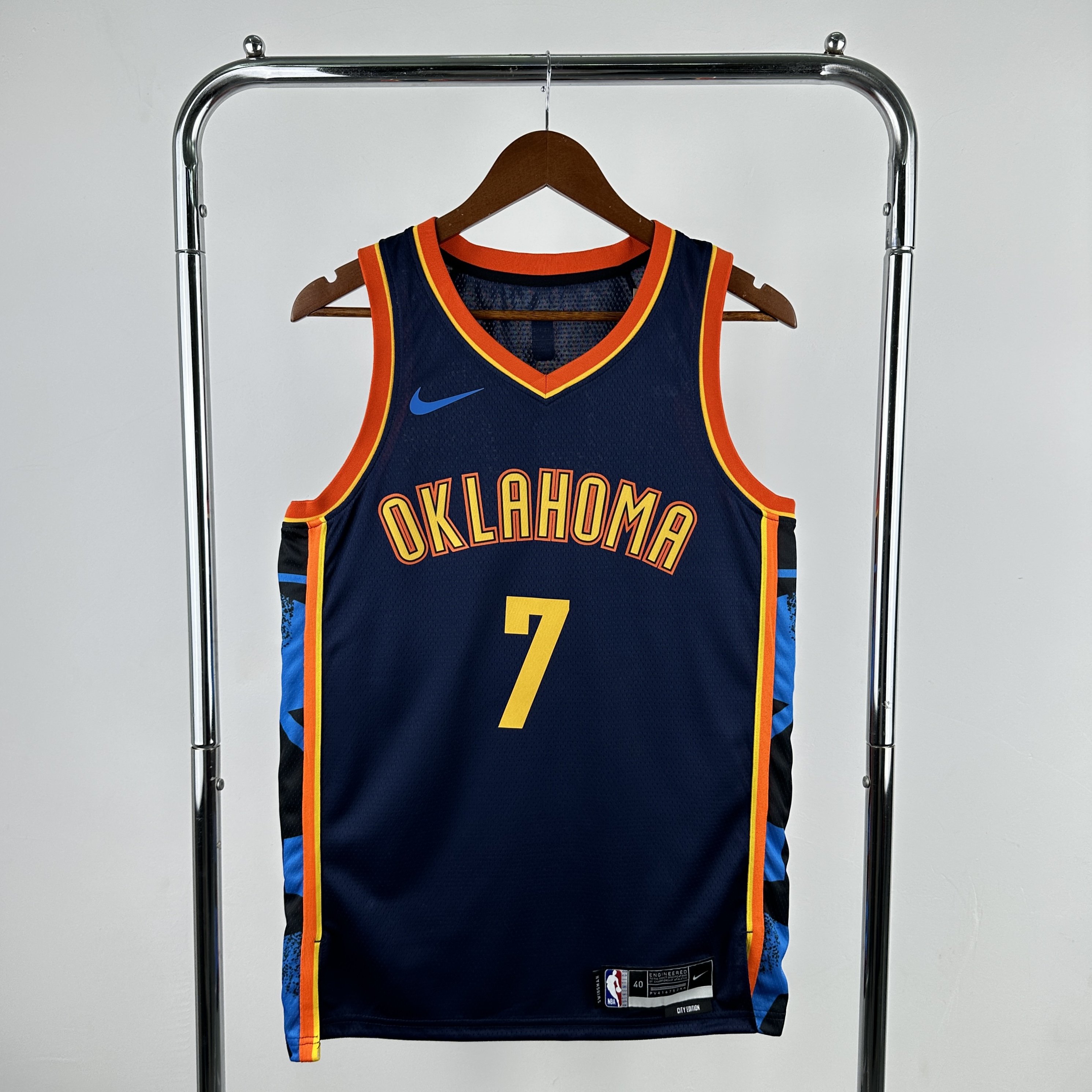 Men Oklahoma City Thunder 7 Chet Holmgren Drak Blue City Edition Season Nike 2025 NBA Jersey